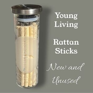 Young Living Unscented Rattan Sticks New in Original Jar~ 20 Count No box